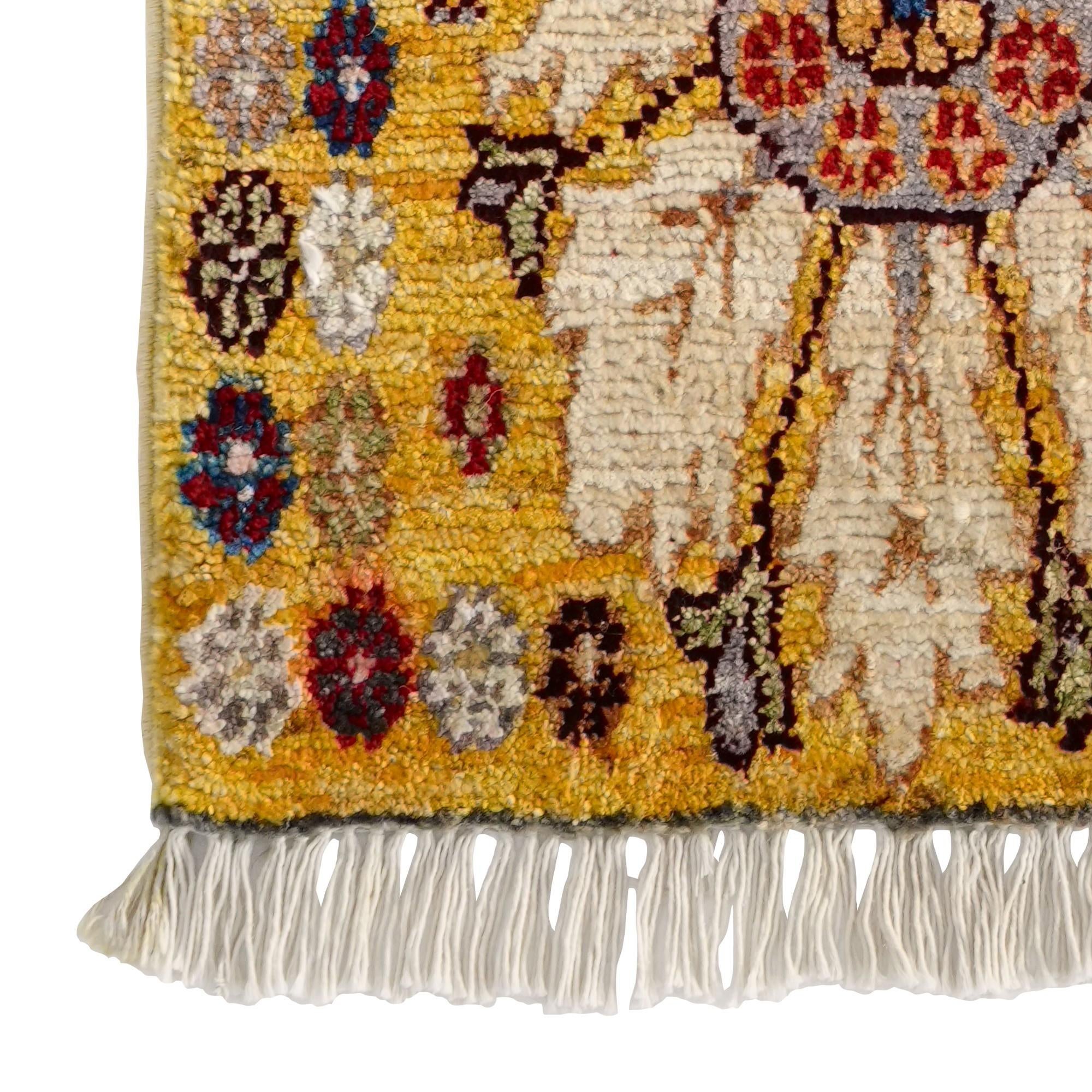 1' 5 x 2' 2 Hand Knotted Modern Ziegler Rug