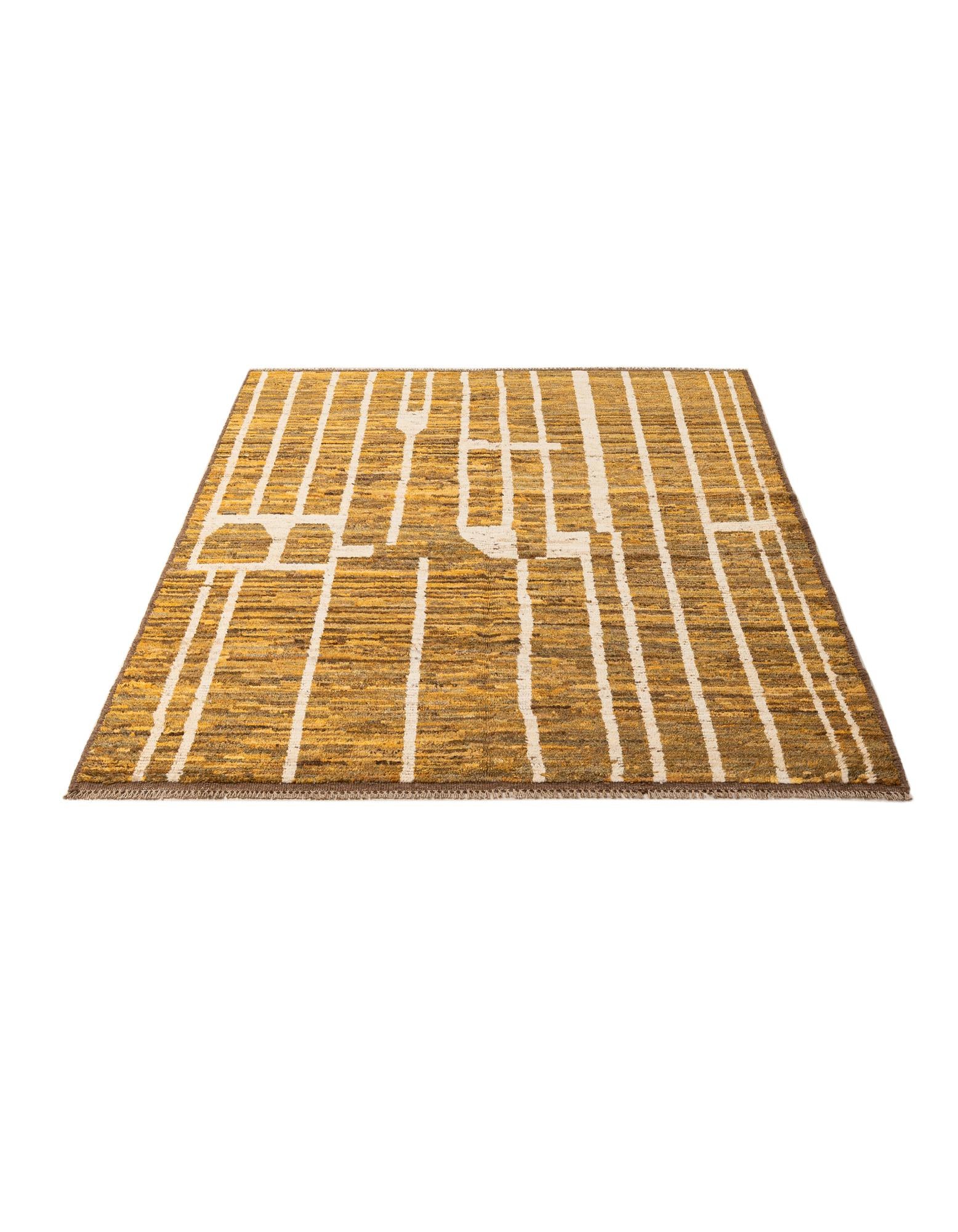 5' 5 x 8' 1 Hand Knotted Moroccan Wool Rug
