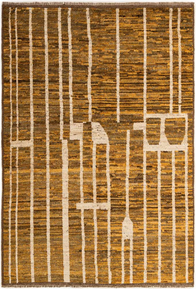 5' 5 x 8' 1 Hand Knotted Moroccan Wool Rug