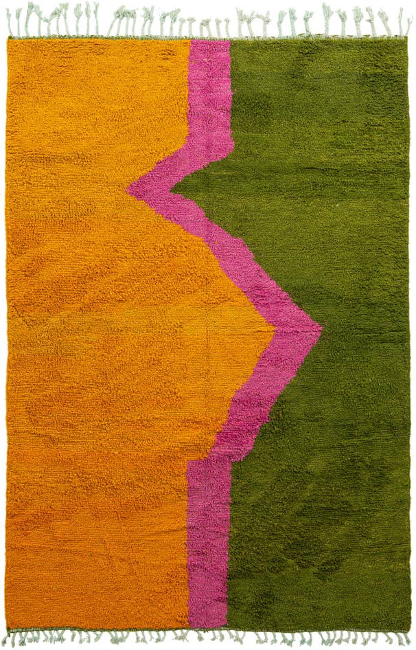 Detail image of 6' 6 x 9' 6 Hand Knotted Moroccan Wool Rug