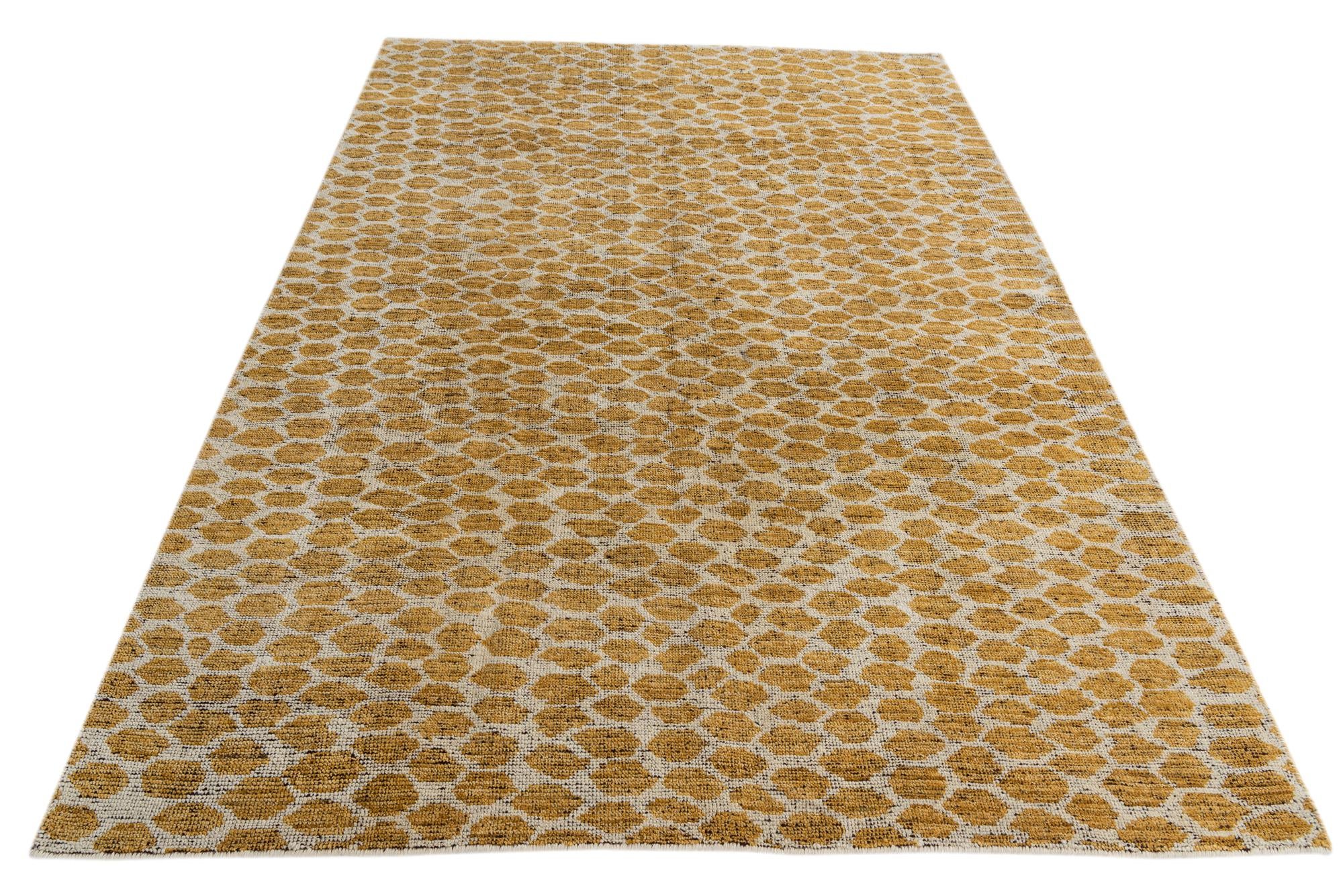 6' 2 x 9' Hand Knotted Moroccan Wool Rug