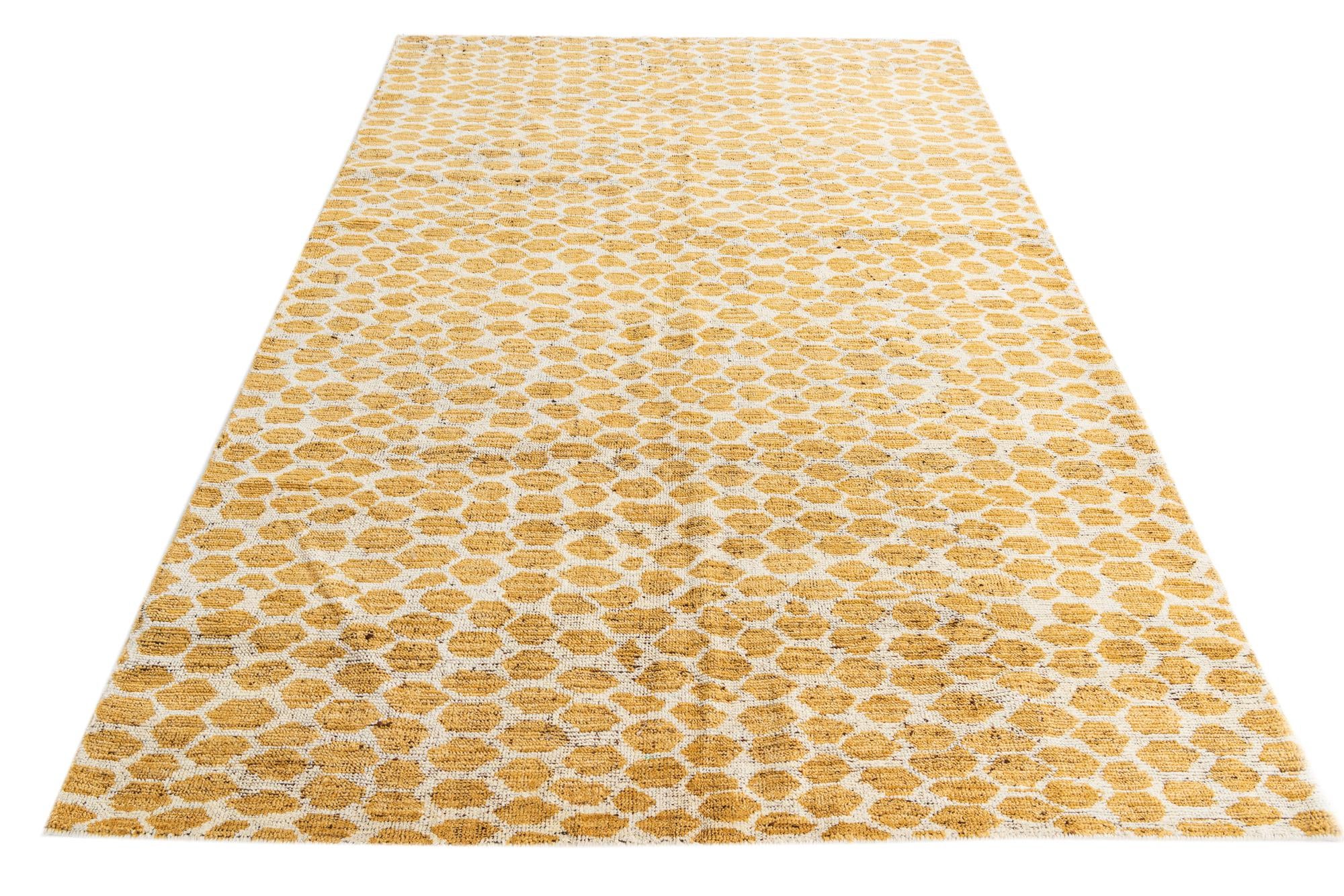 6' 1 x 9' 2 Hand Knotted Moroccan Wool Rug