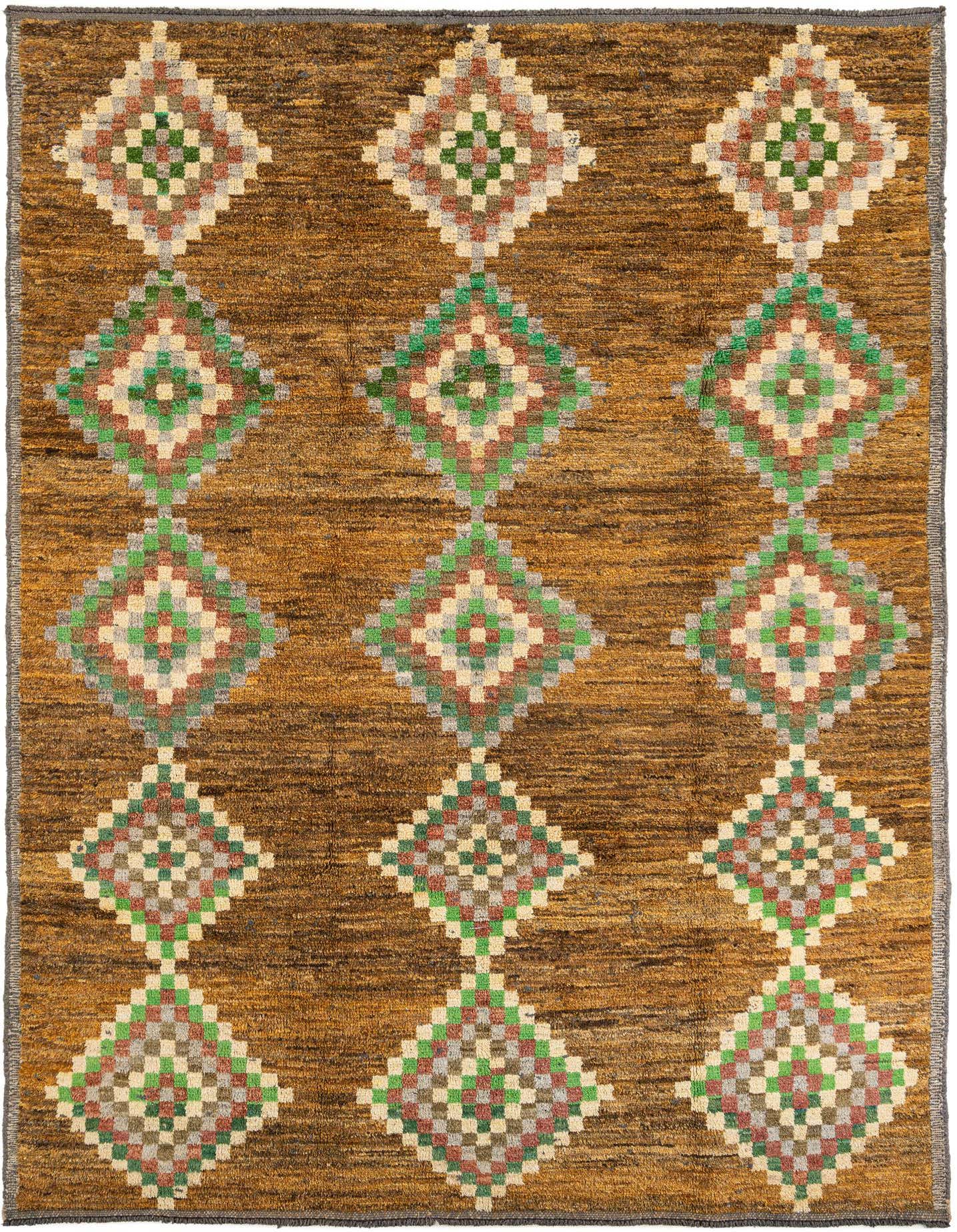 8' 8 x 12' 3 Hand Knotted Moroccan Wool Rug