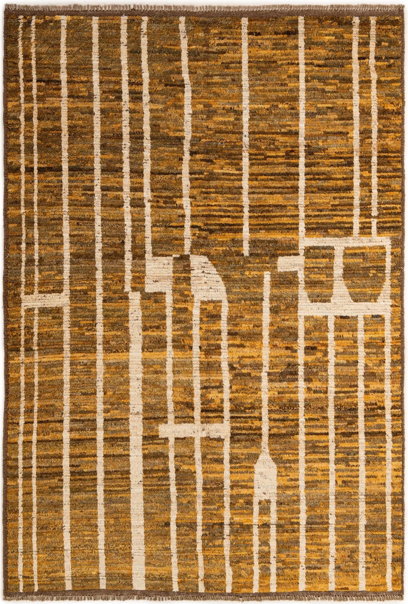 5' 5 x 8' 1  Hand Knotted Moroccan Wool Rug