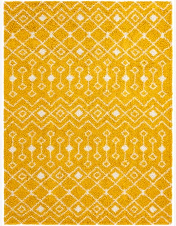 Yellow Moroccan Trellis Shag Rug