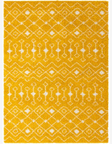 Yellow Moroccan Trellis Shag Rug