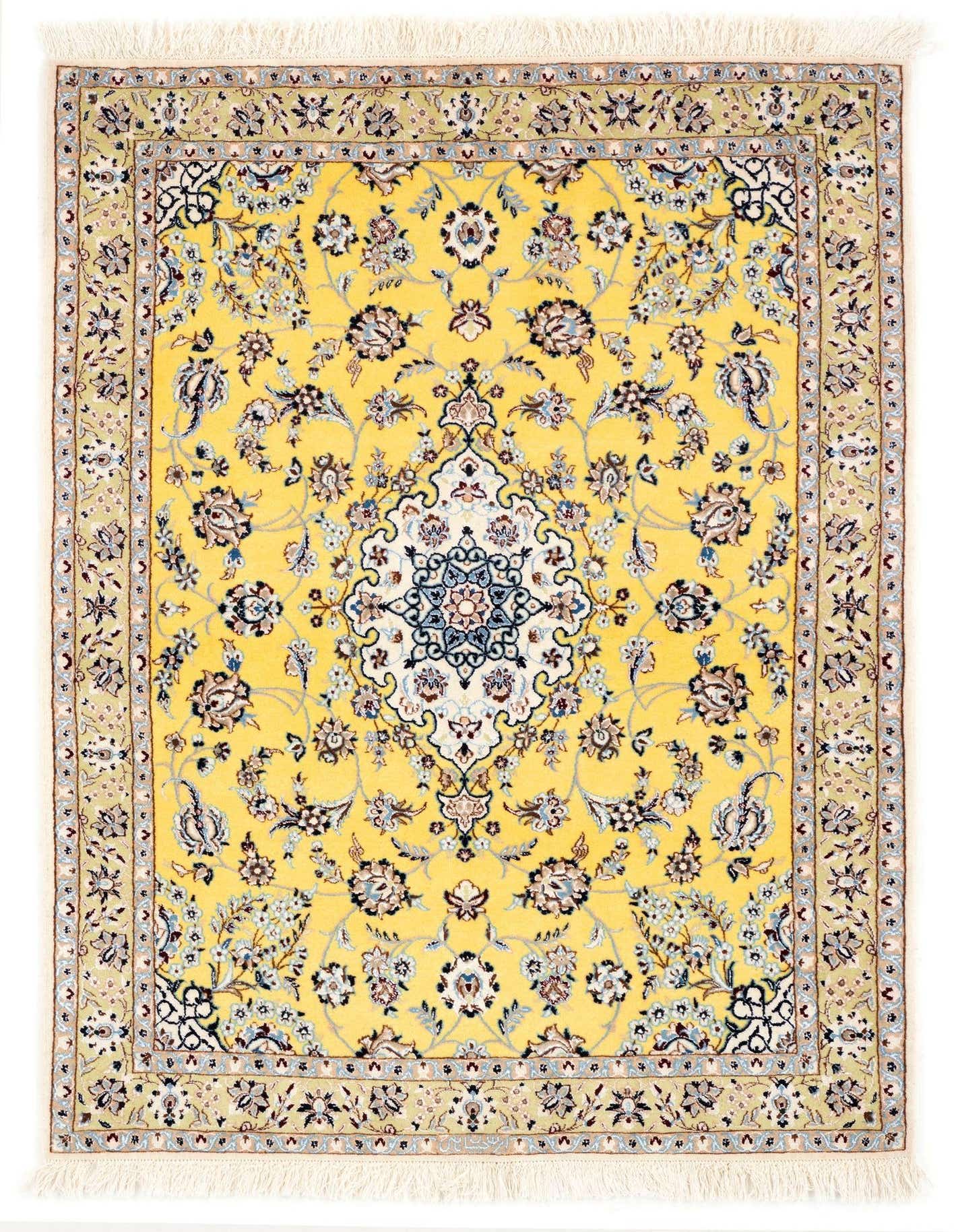 3' 3 x 4' 7 Hand Knotted Nain Persian Rug