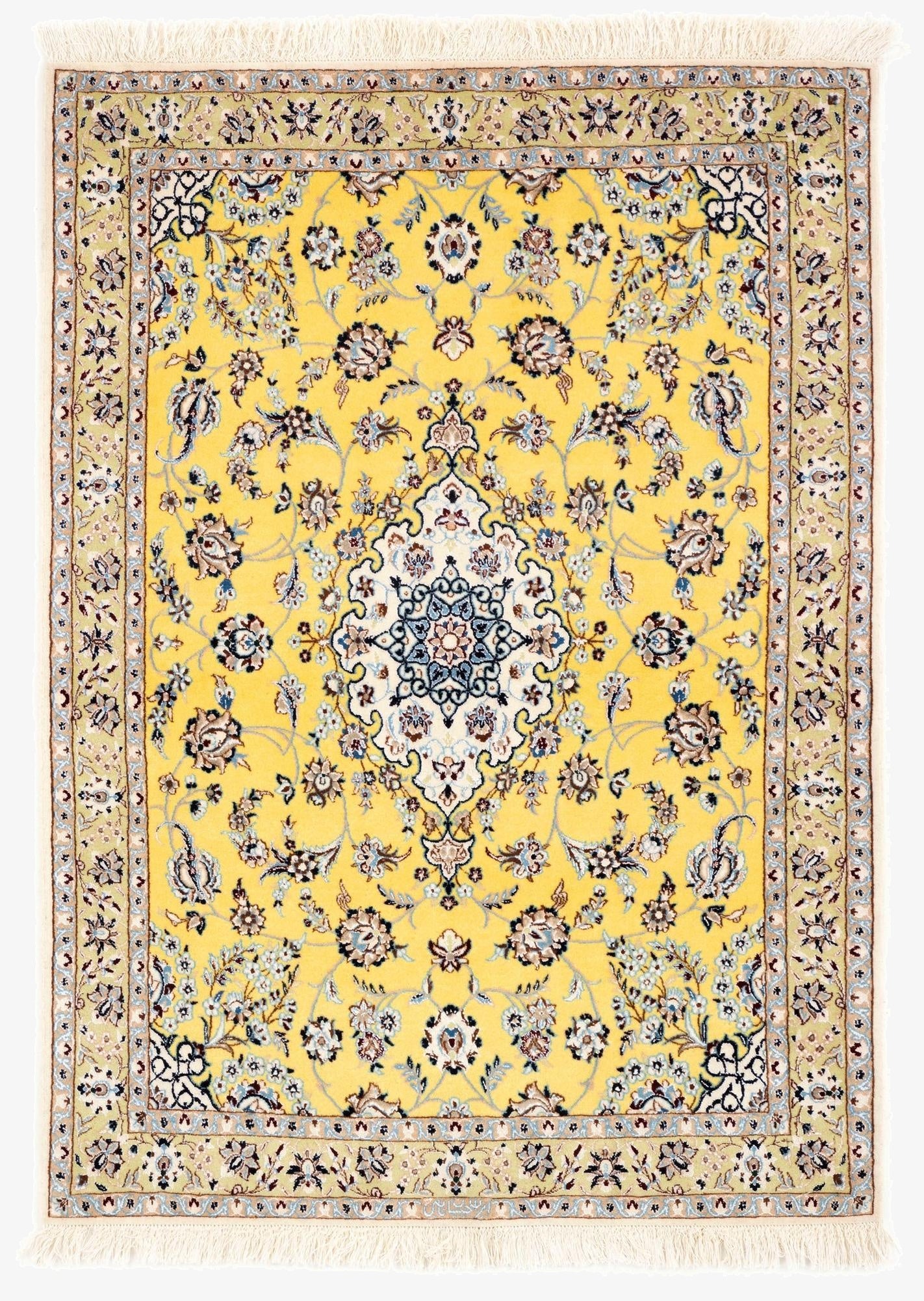 3' 3 x 4' 7 Hand Knotted Nain Persian Rug