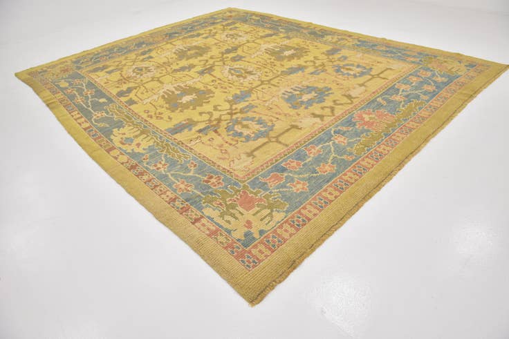 Detail image of 10' 9 x 13' 7 Hand Knotted Oushak Wool Rug