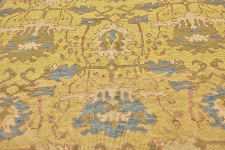 Detail image of 10' 9 x 13' 7 Hand Knotted Oushak Wool Rug