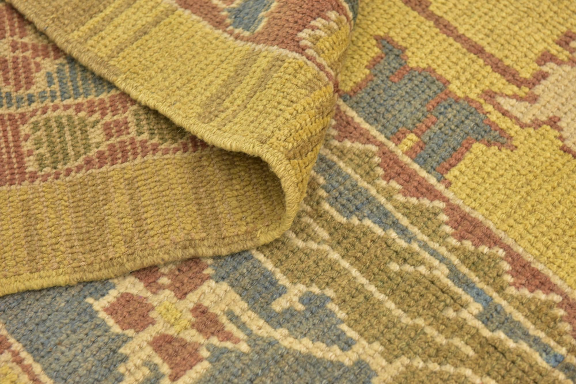 10' 9 x 13' 7 Hand Knotted Oushak Wool Rug
