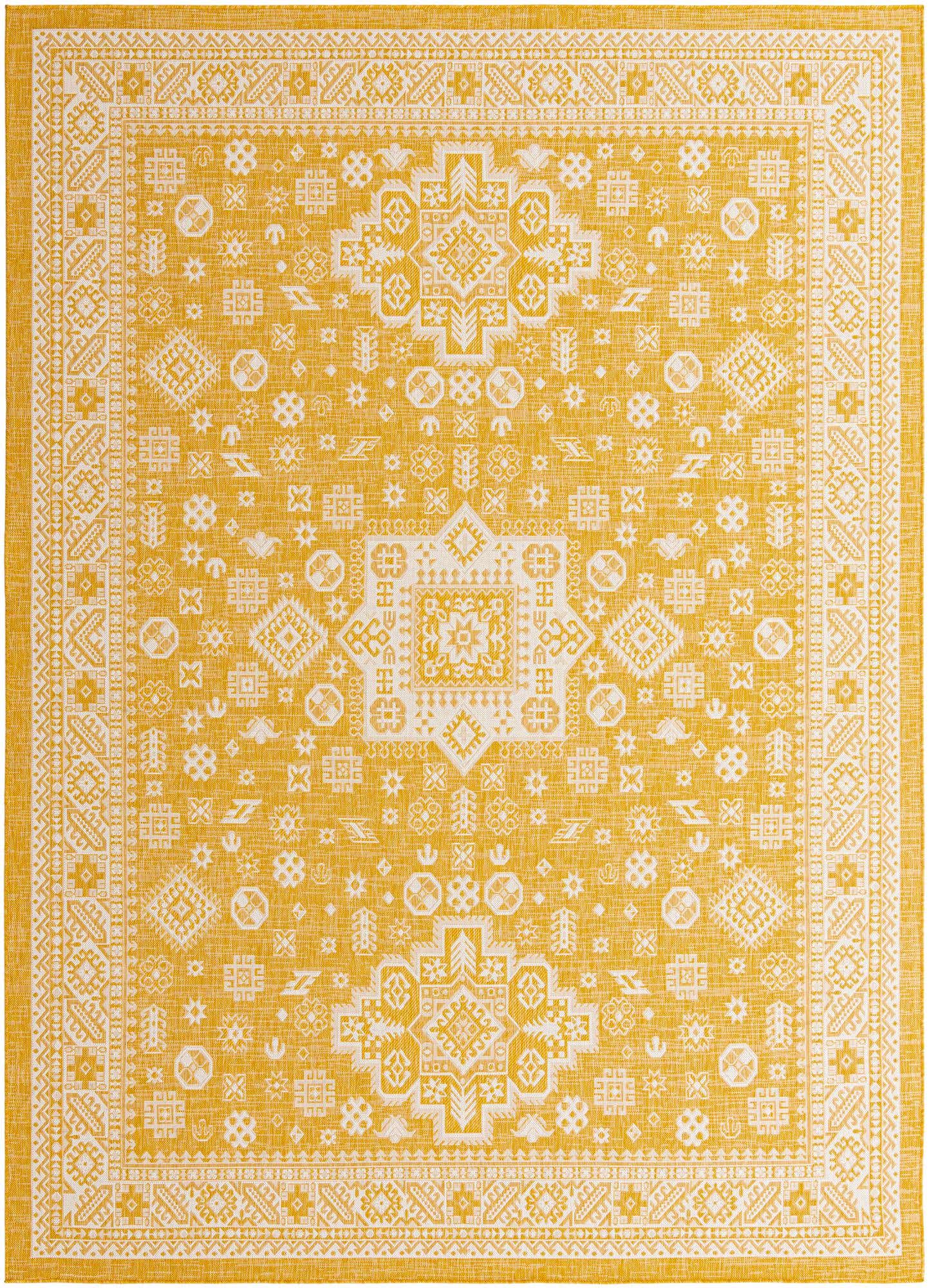 10' x 13' Easy-Clean Aztec Indoor / Outdoor Rug