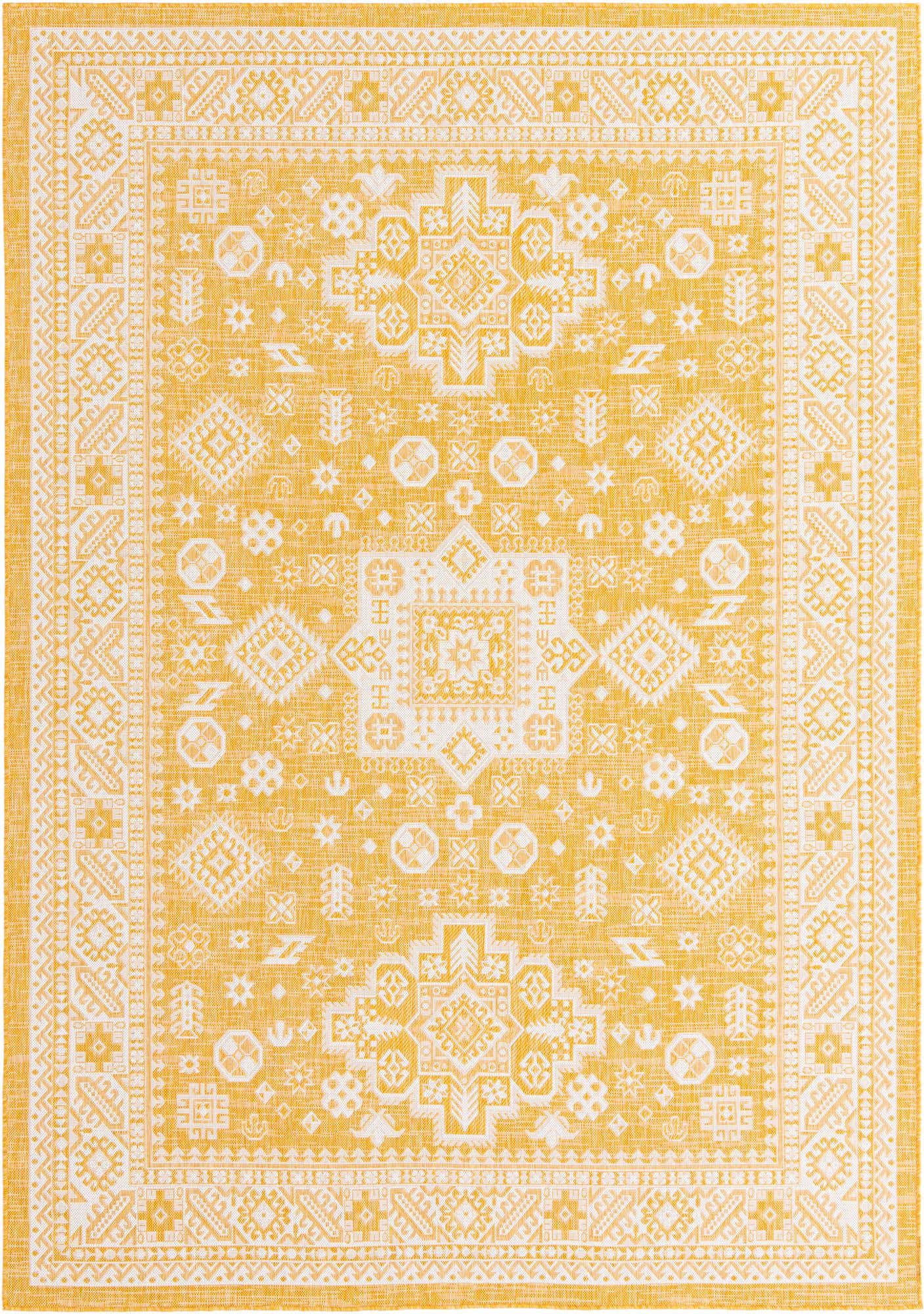 7' 10 x 11' Easy-Clean Aztec Indoor / Outdoor Rug