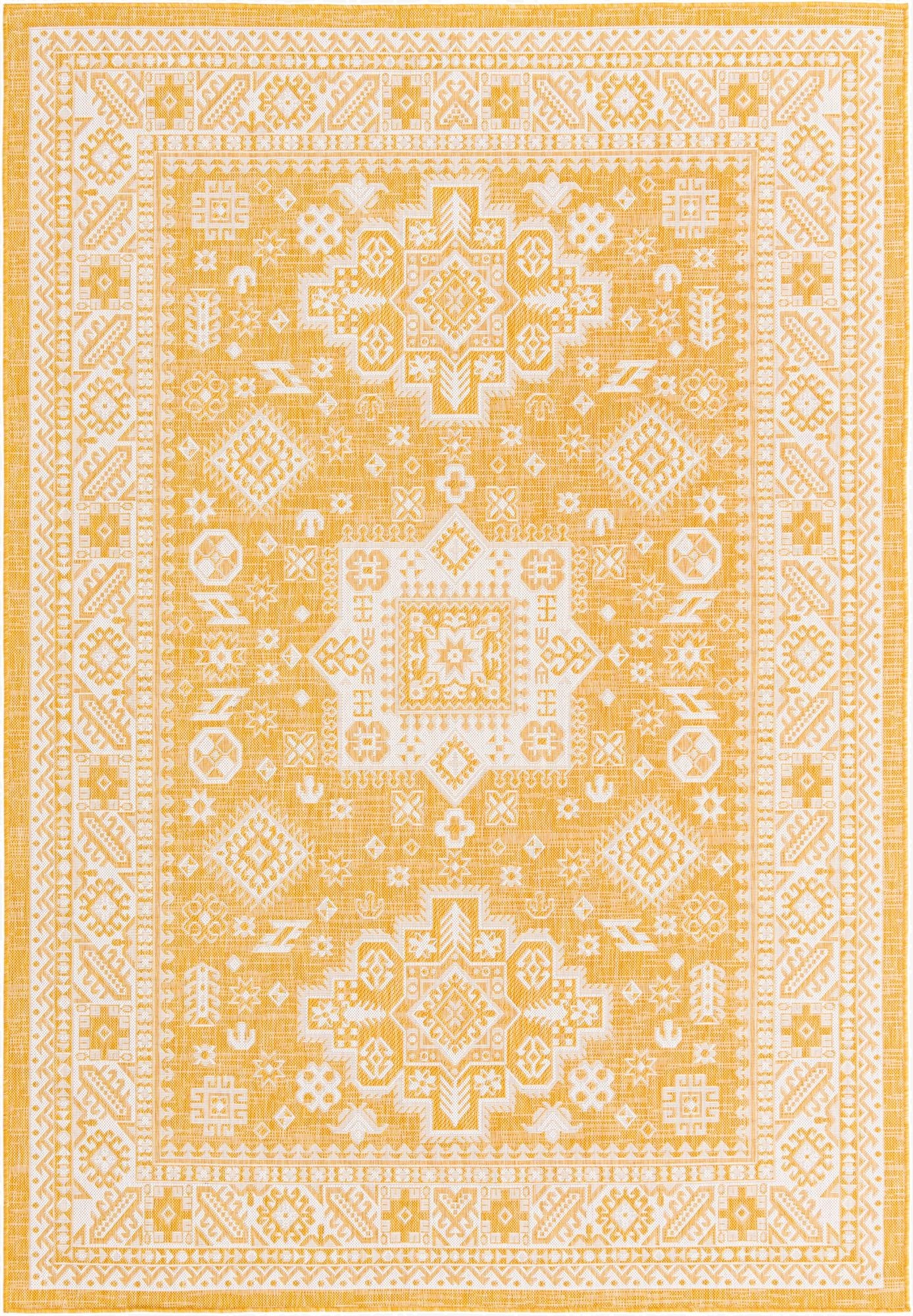 Primary image 7' x 10'  Washable Aztec Indoor / Outdoor Rug