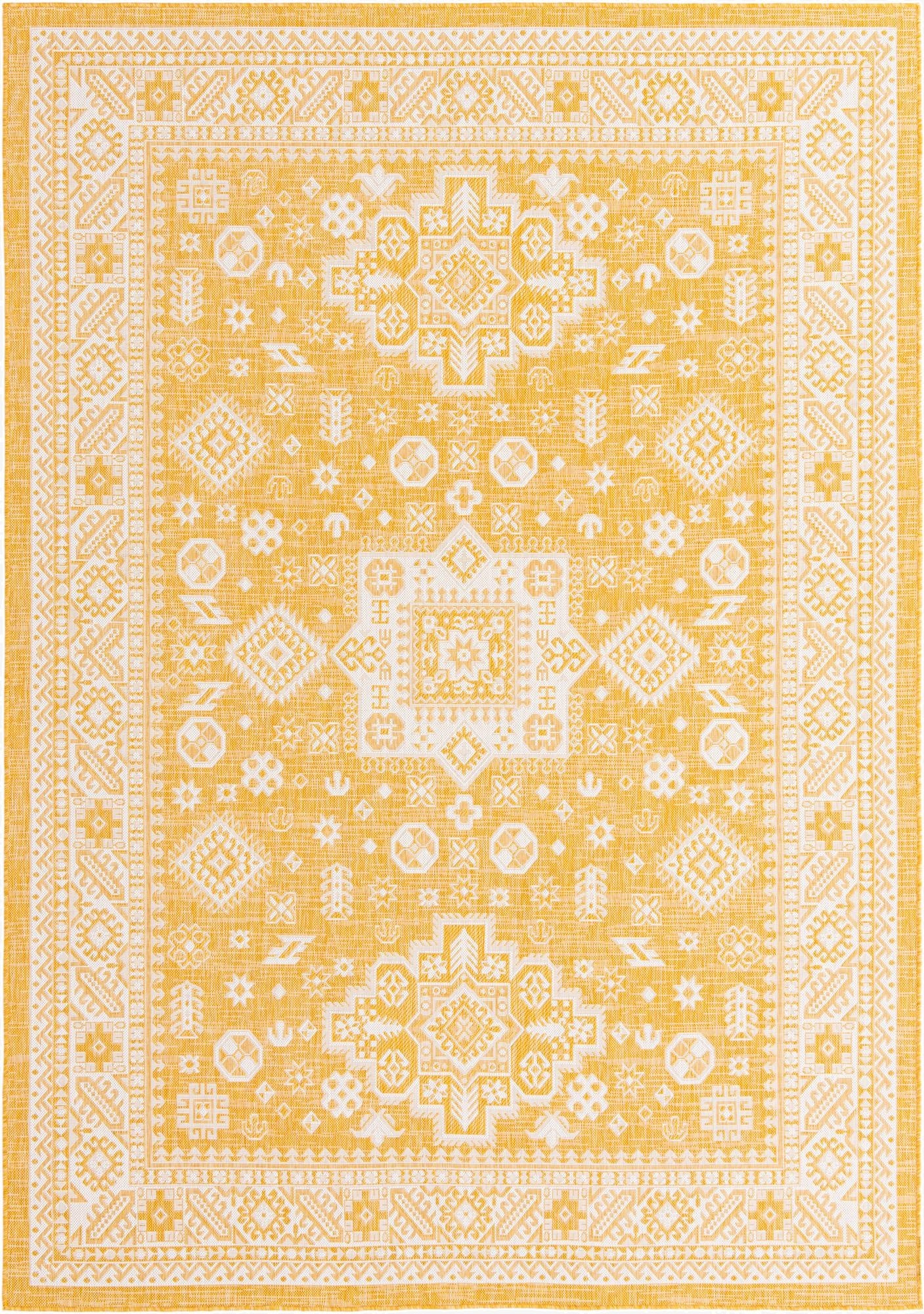 Primary image 7' 10 x 11'  Washable Aztec Indoor / Outdoor Rug