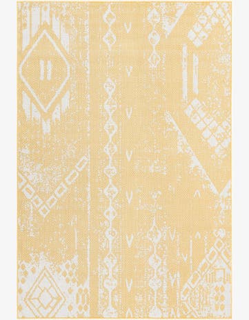 Yellow Easy-Clean Bohemian Indoor / Outdoor Rug