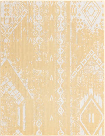 Yellow Easy-Clean Bohemian Indoor / Outdoor Rug