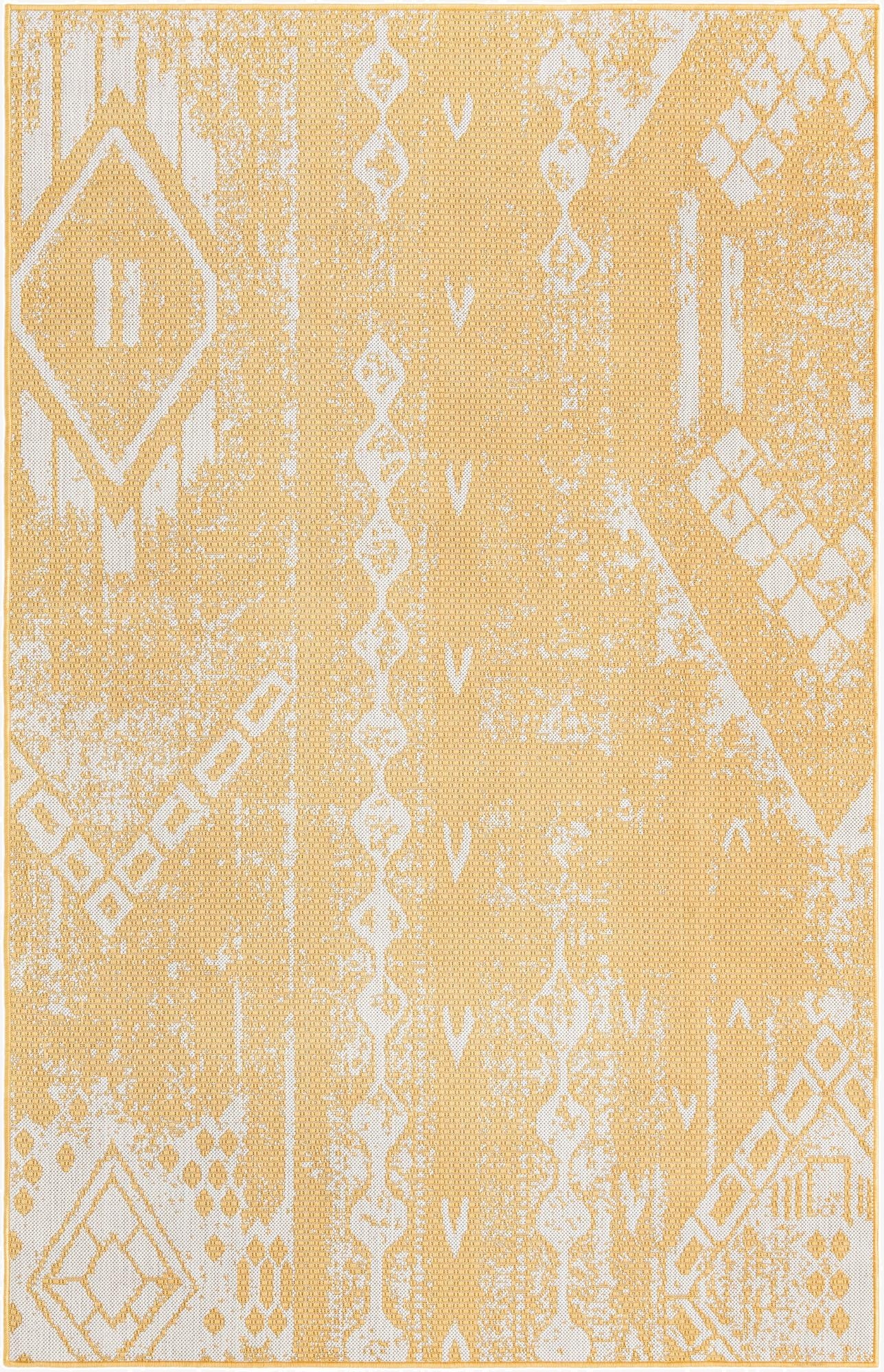 Primary image 5' 3 x 8'  Washable Bohemian Indoor / Outdoor Rug