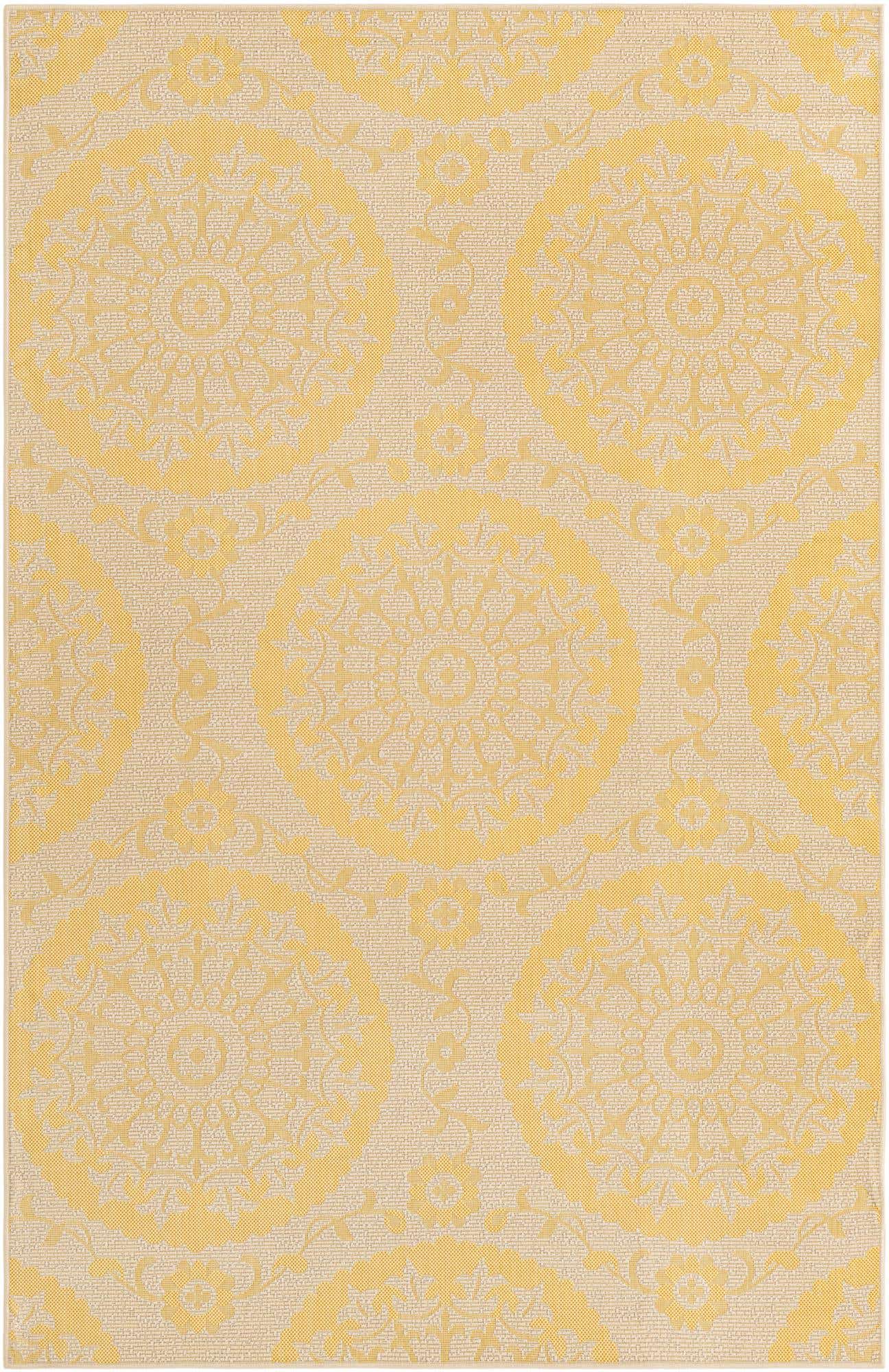 5' 3 x 8' Easy-Clean Botanical Indoor / Outdoor Rug