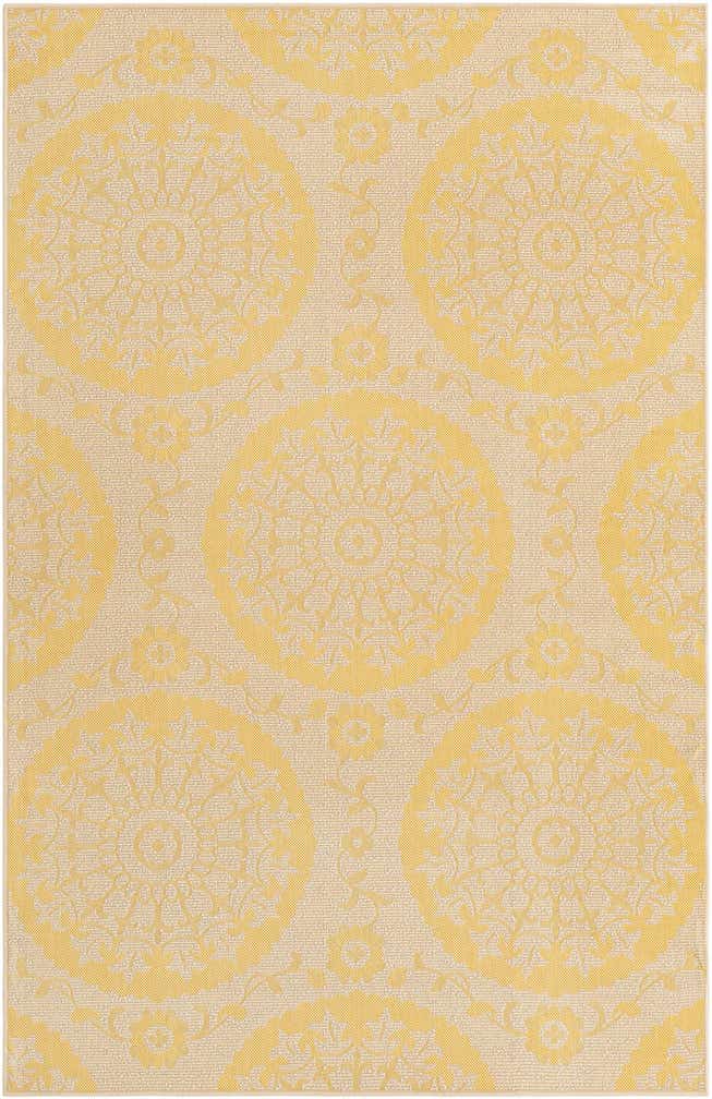 5' 3 x 8' Easy-Clean Botanical Indoor / Outdoor Rug