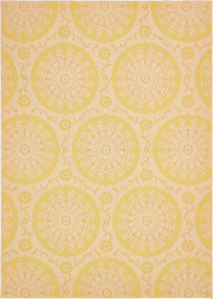 9' x 12' Easy-Clean Botanical Indoor / Outdoor Rug