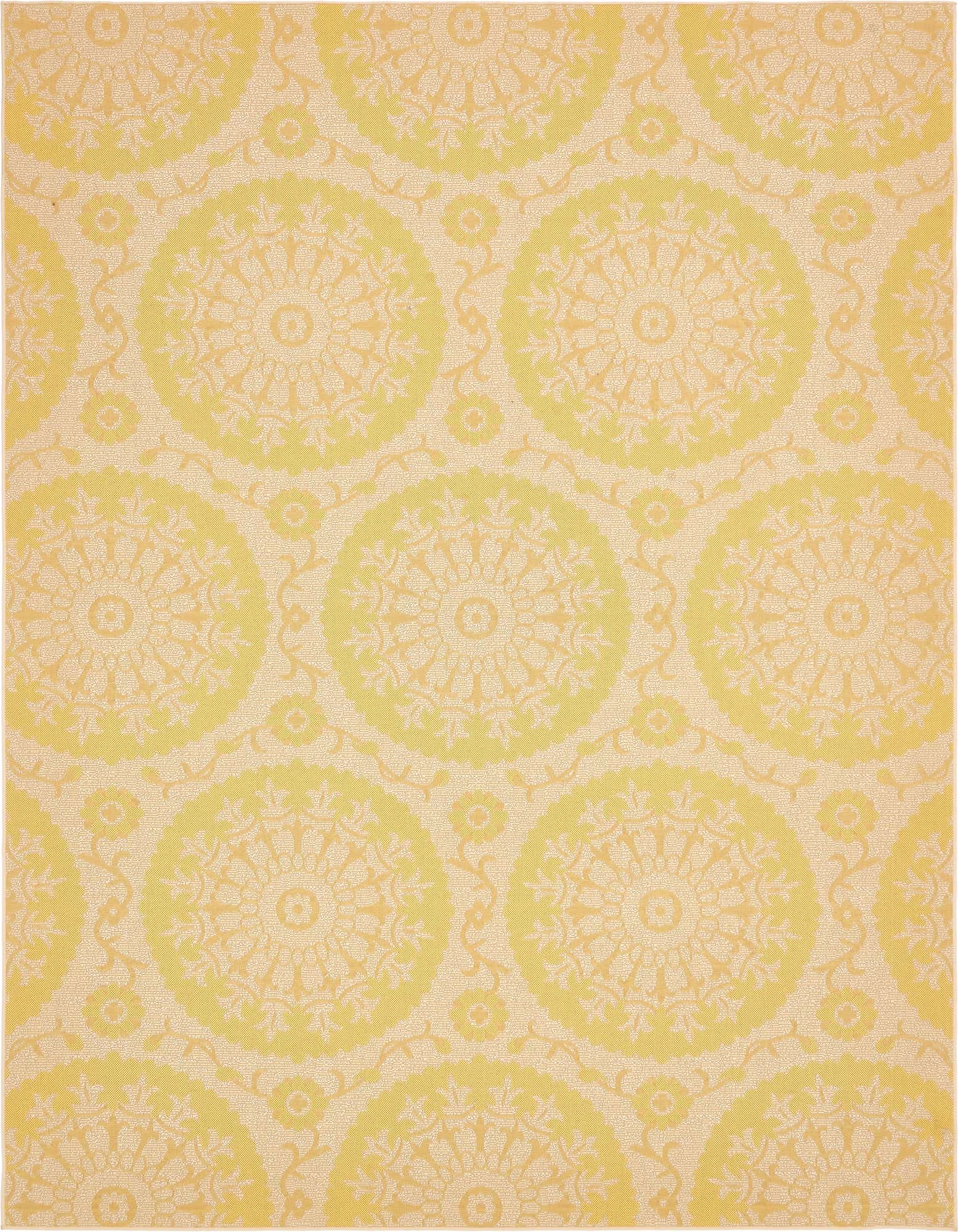 9' x 12' Easy-Clean Botanical Indoor / Outdoor Rug