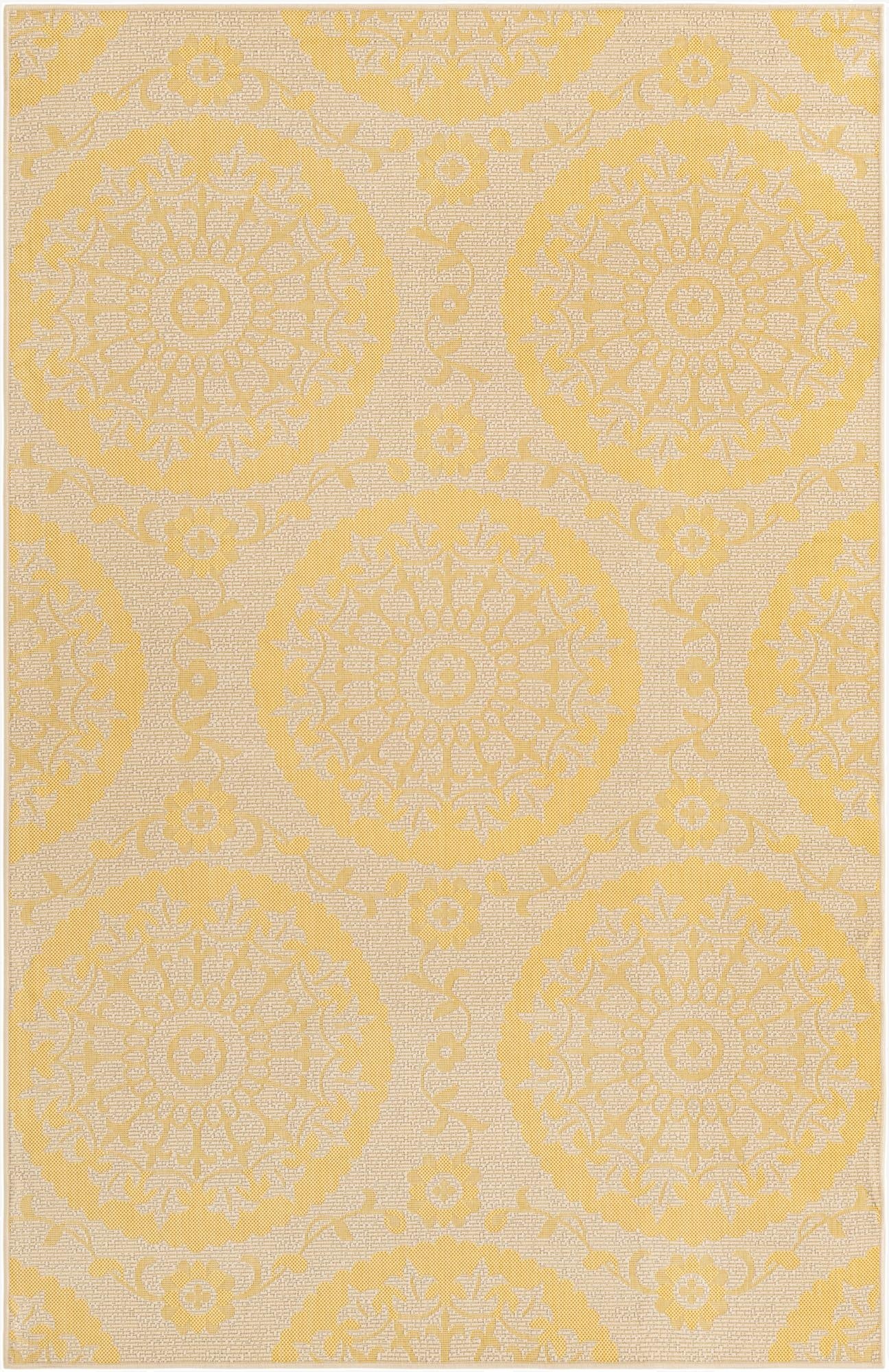 5' 3 x 8'  Washable Botanical Indoor / Outdoor Rug