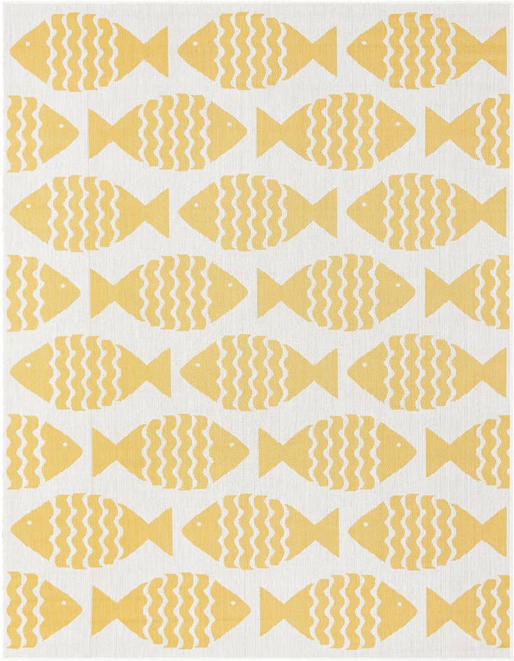 Detail image of 6' 1 x 9' Easy-Clean Coastal Indoor / Outdoor Rug