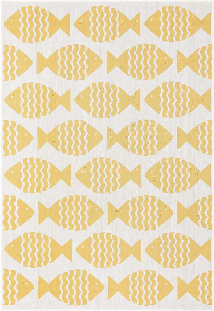 6' 1 x 9' Easy-Clean Coastal Indoor / Outdoor Rug