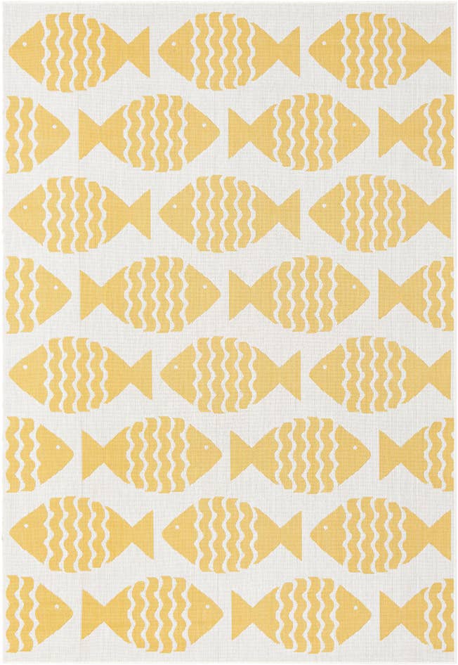 Detail image of 6' 1 x 9' Easy-Clean Coastal Indoor / Outdoor Rug