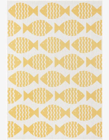 6' 1 x 9' Easy-Clean Coastal Indoor / Outdoor Rug