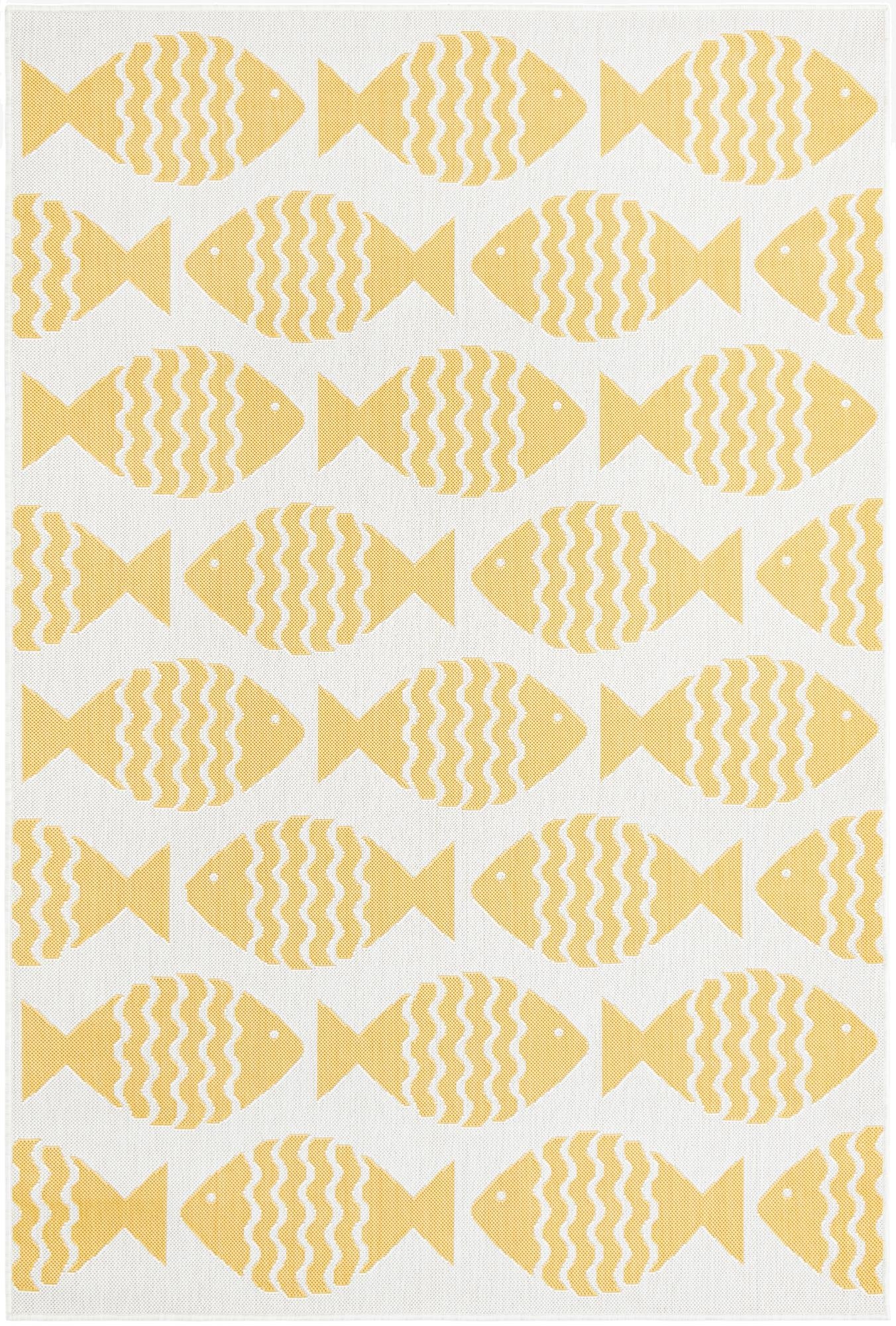 Primary image 5' 3 x 8'  Washable Coastal Indoor / Outdoor Rug