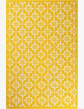 Yellow Easy-Clean Lattice Indoor / Outdoor Rug