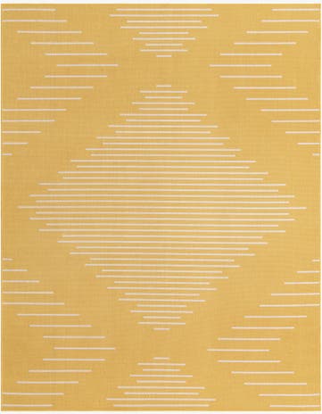 Yellow Easy-Clean Modern Indoor / Outdoor Rug