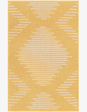 Yellow Easy-Clean Modern Indoor / Outdoor Rug