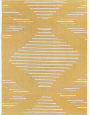 Yellow Easy-Clean Modern Indoor / Outdoor Rug