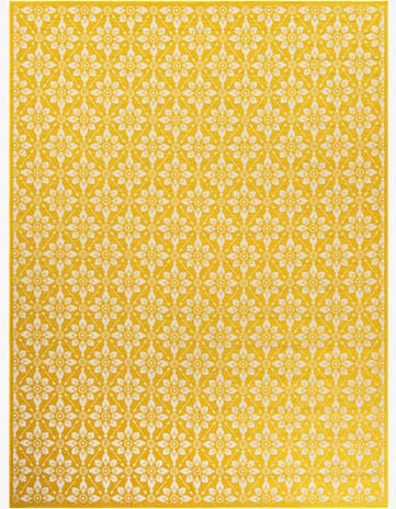 Yellow Easy-Clean Trellis Indoor / Outdoor Rug