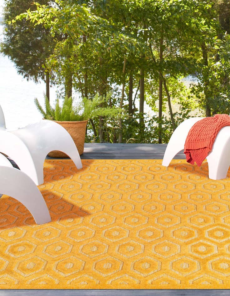 Detail image of 7' 10 x 10'  Washable Trellis Textured Indoor / Outdoor Rug