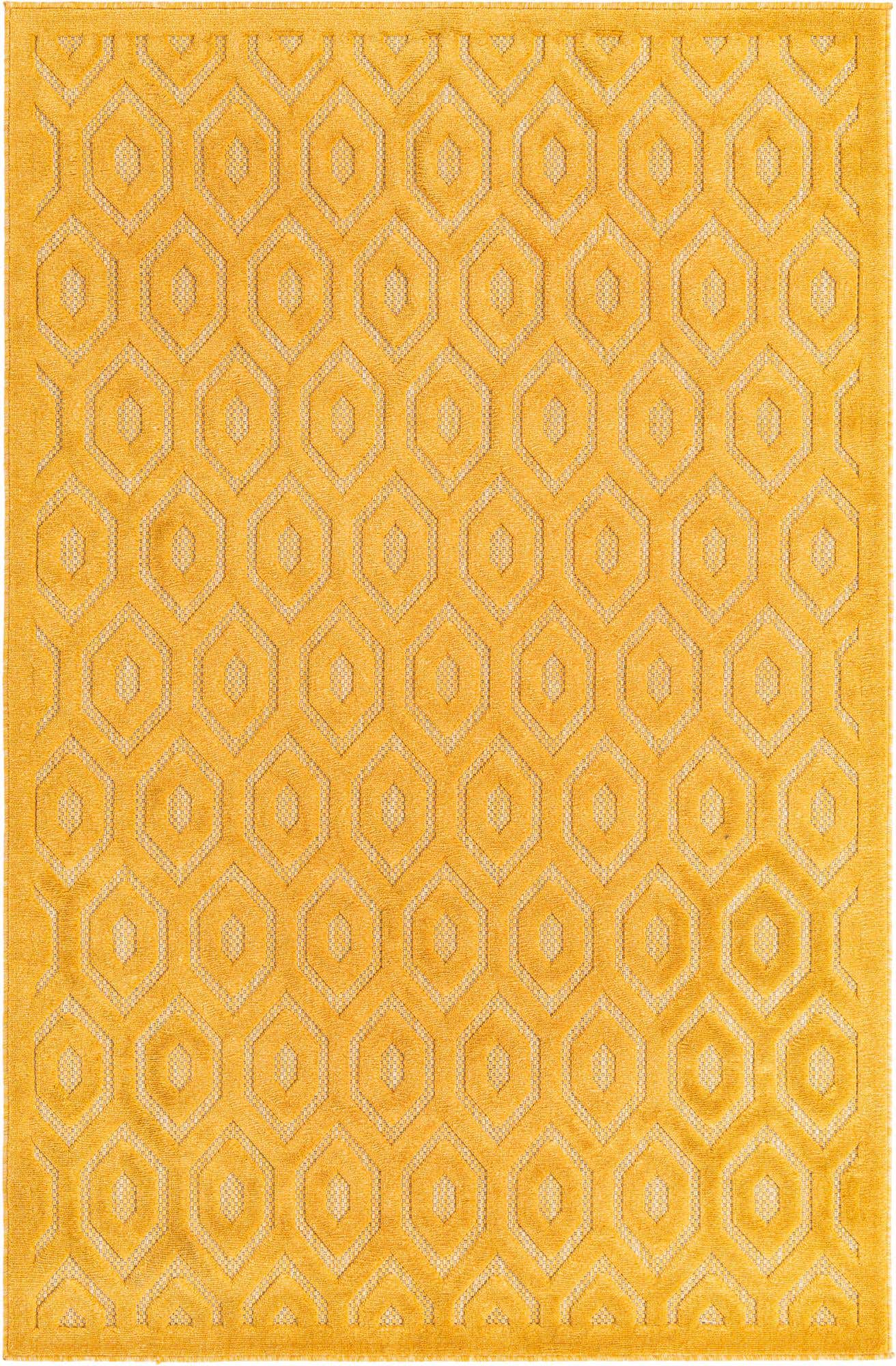 5' 3 x 8' Easy-Clean Trellis Textured Indoor / Outdoor Rug