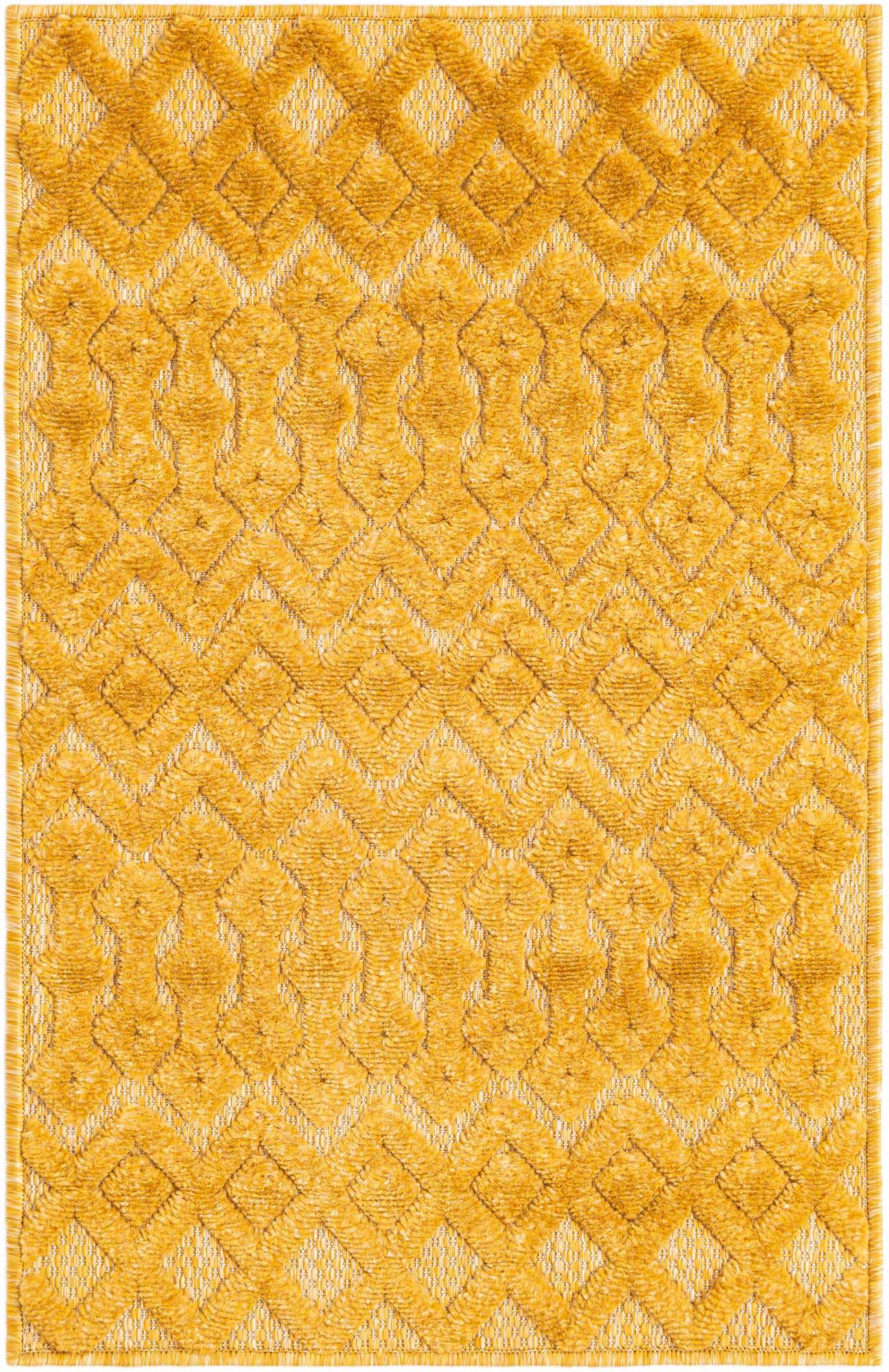 2' x 3' Easy-Clean Trellis Textured Indoor / Outdoor Rug
