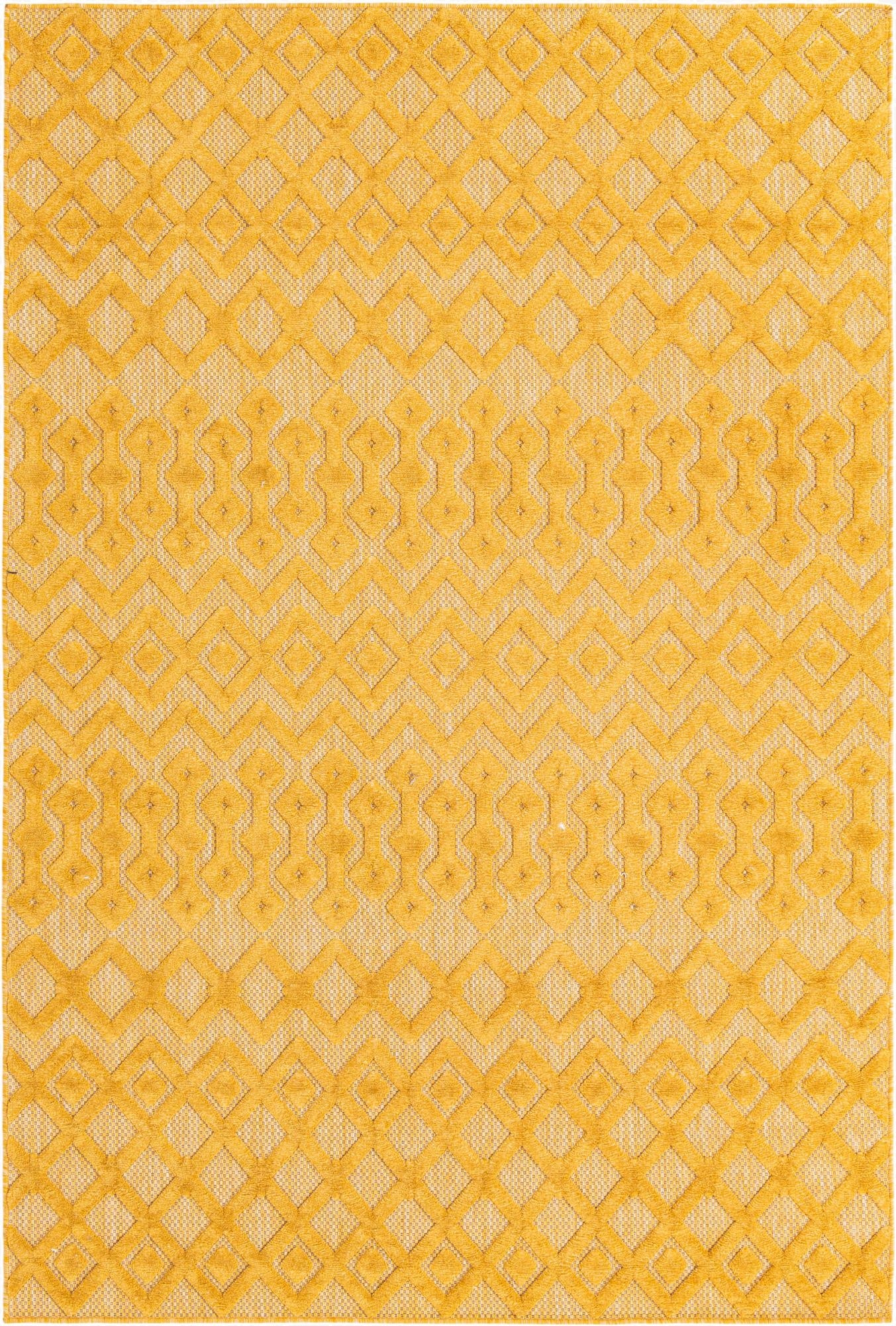 Primary image 6' x 9'  Washable Trellis Textured Indoor / Outdoor Rug