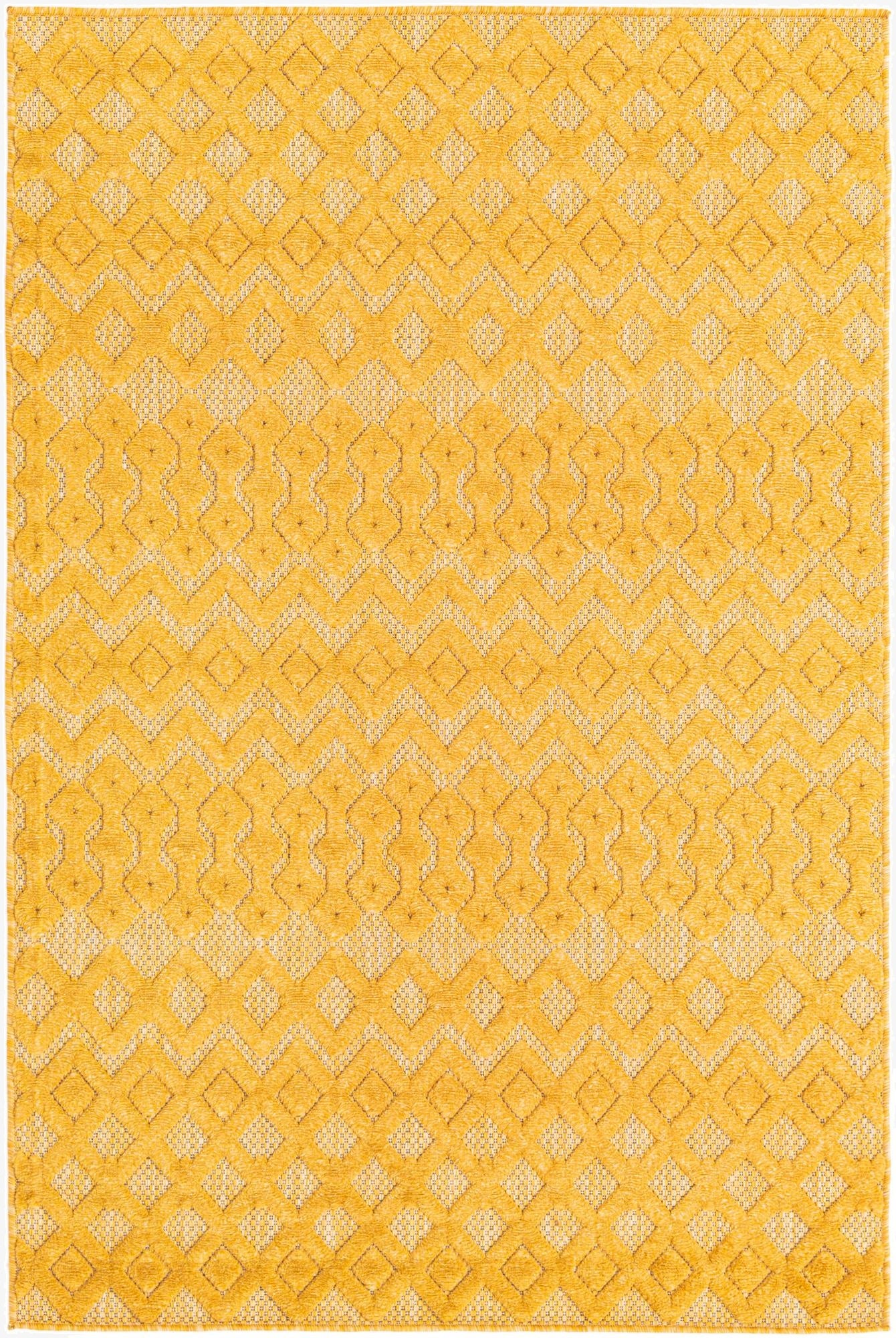 4' x 6'  Washable Trellis Textured Indoor / Outdoor Rug