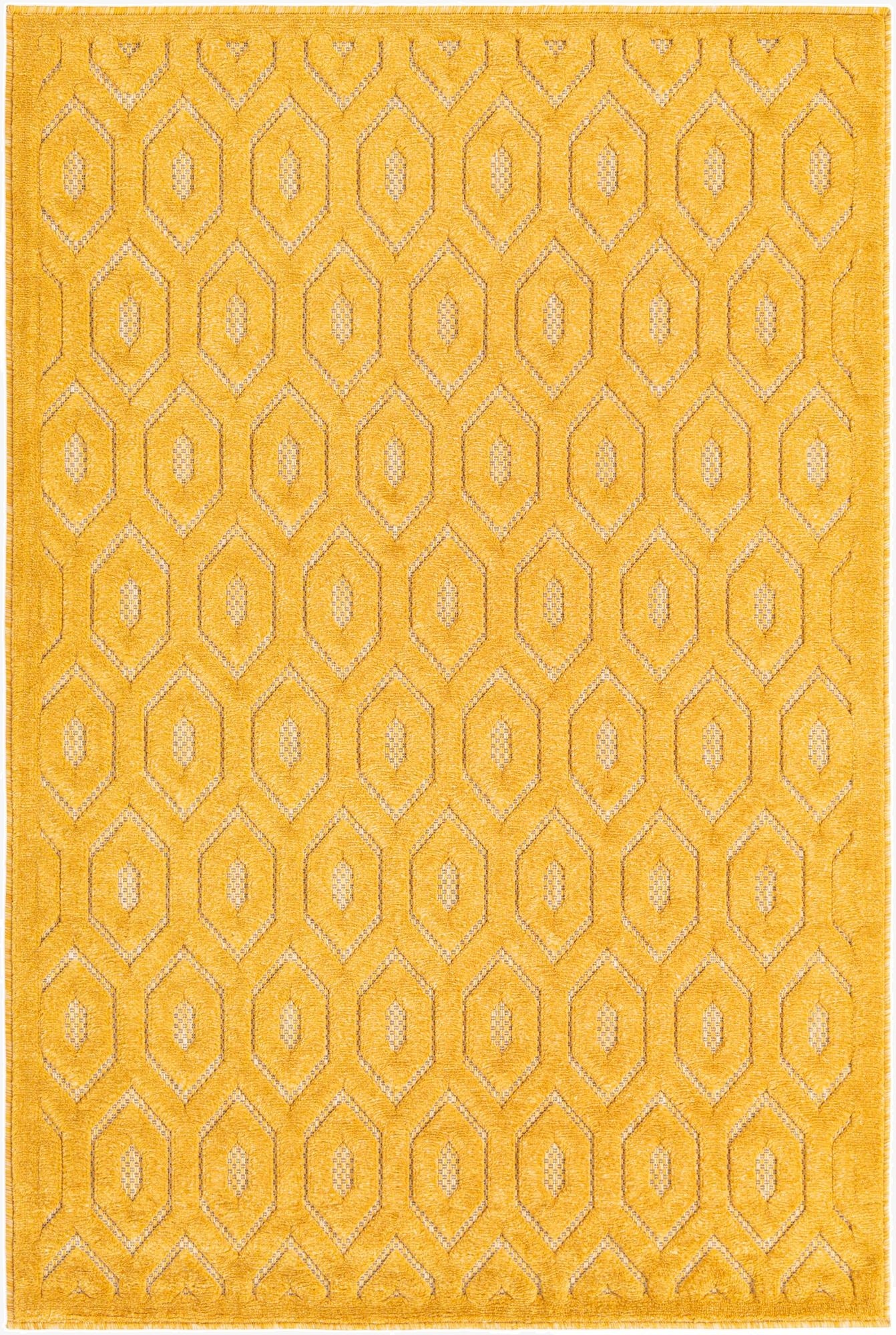 4' x 6'  Washable Trellis Textured Indoor / Outdoor Rug