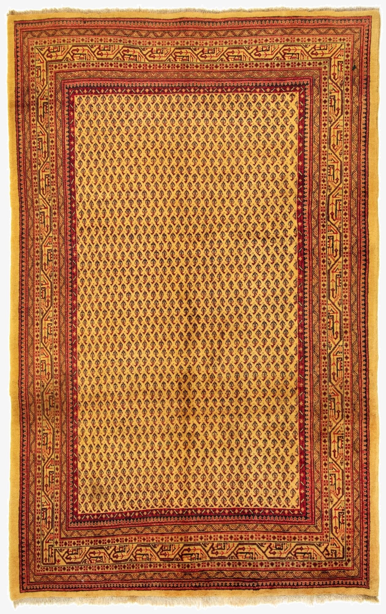 7' 1 x 11' 4  Hand Knotted Sarough Persian Wool Rug