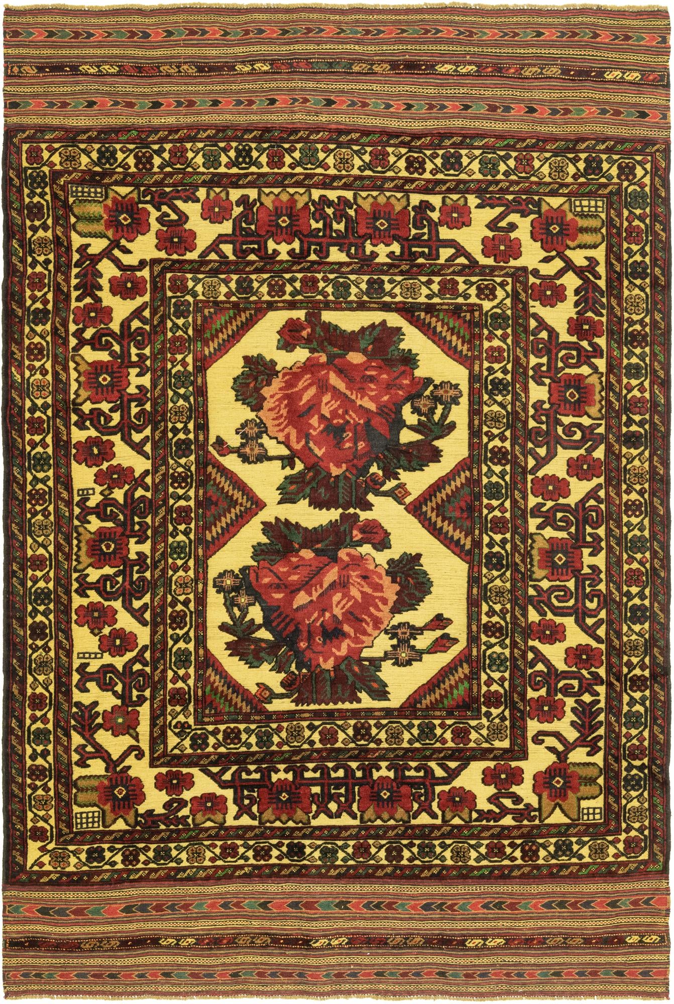 6' 3 x 9' 8 Hand Knotted Sumak Wool Rug