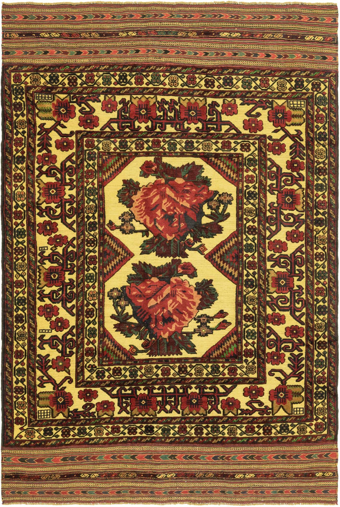 6' 3 x 9' 8 Hand Knotted Sumak Wool Rug