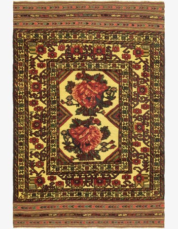 6' 3 x 9' 8 Hand Knotted Sumak Wool Rug