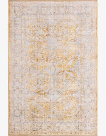 Yellow Washable Timeless Rug