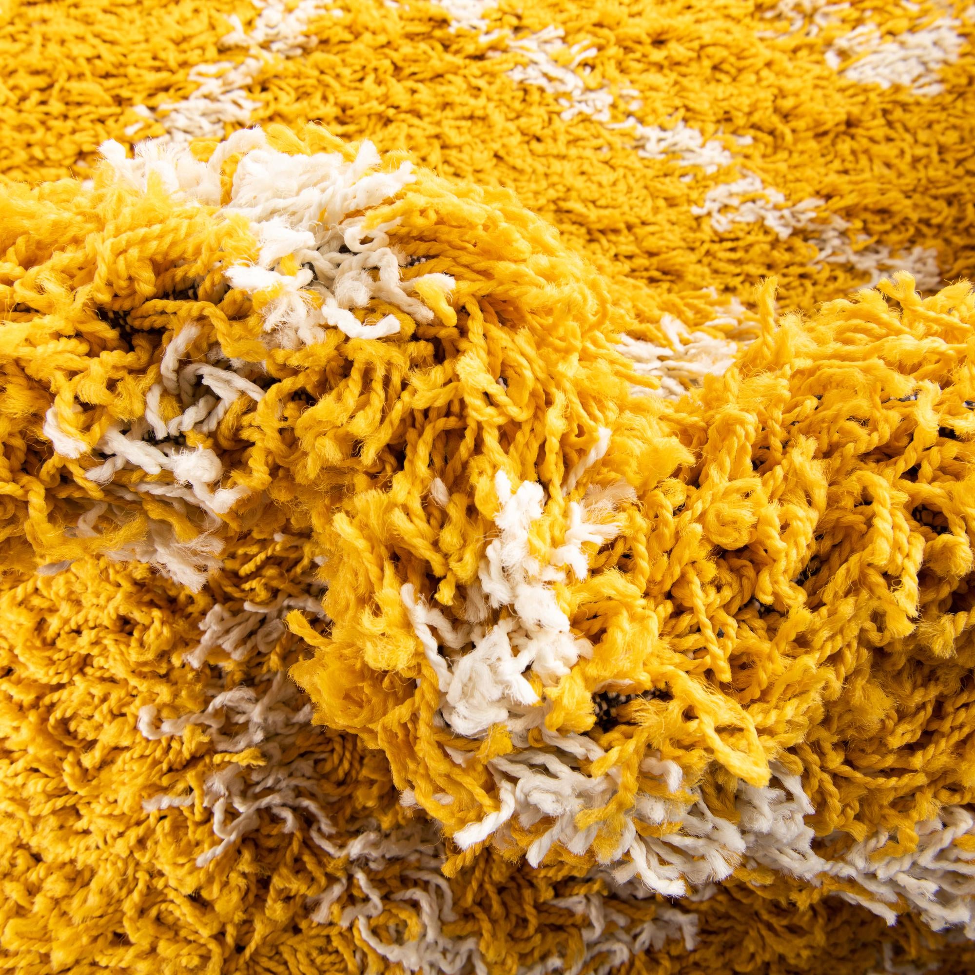 Custom Yellow Trellis Shag Rug
