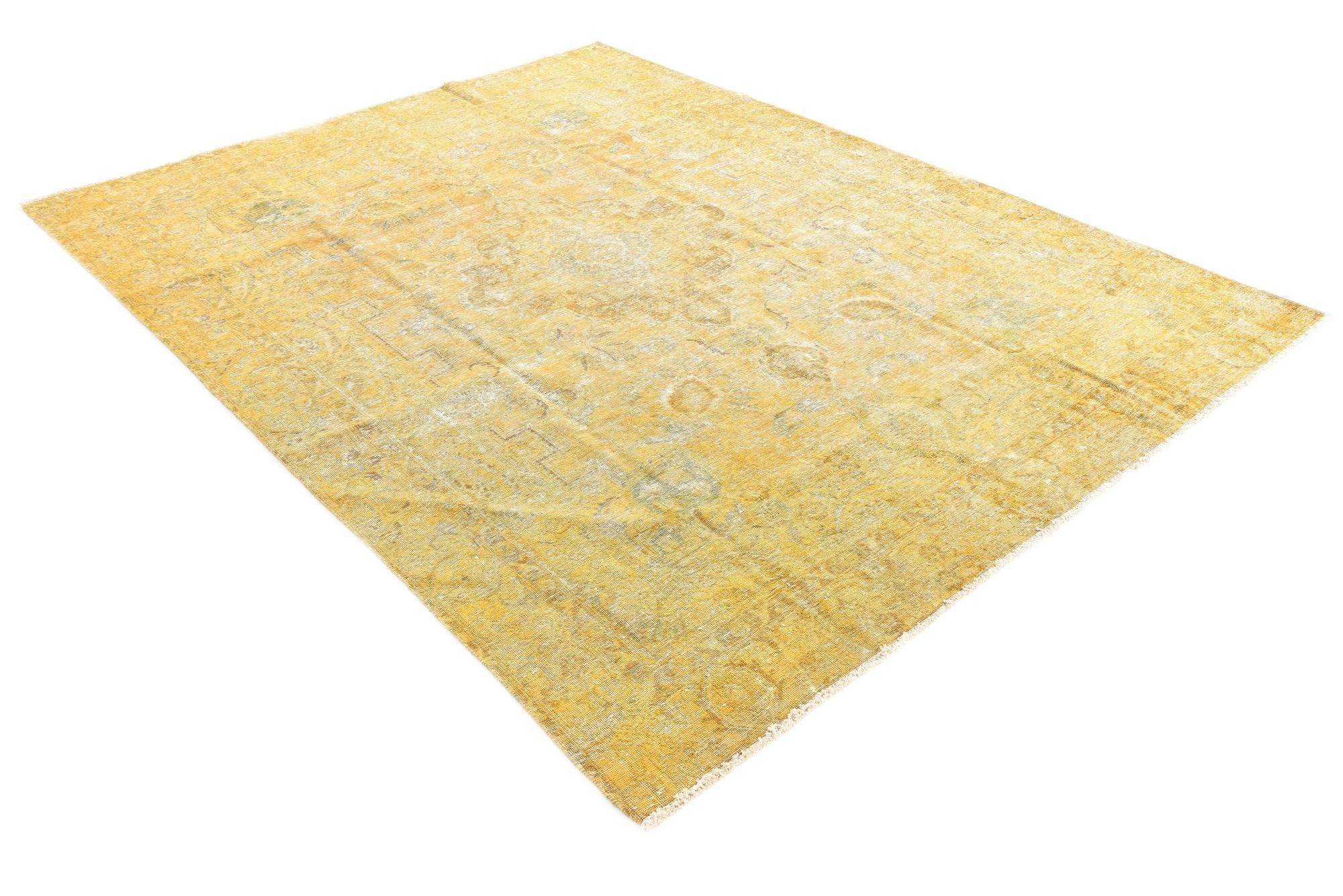 9' x 12' 4 Hand Knotted Ultra Vintage Persian Wool Rug